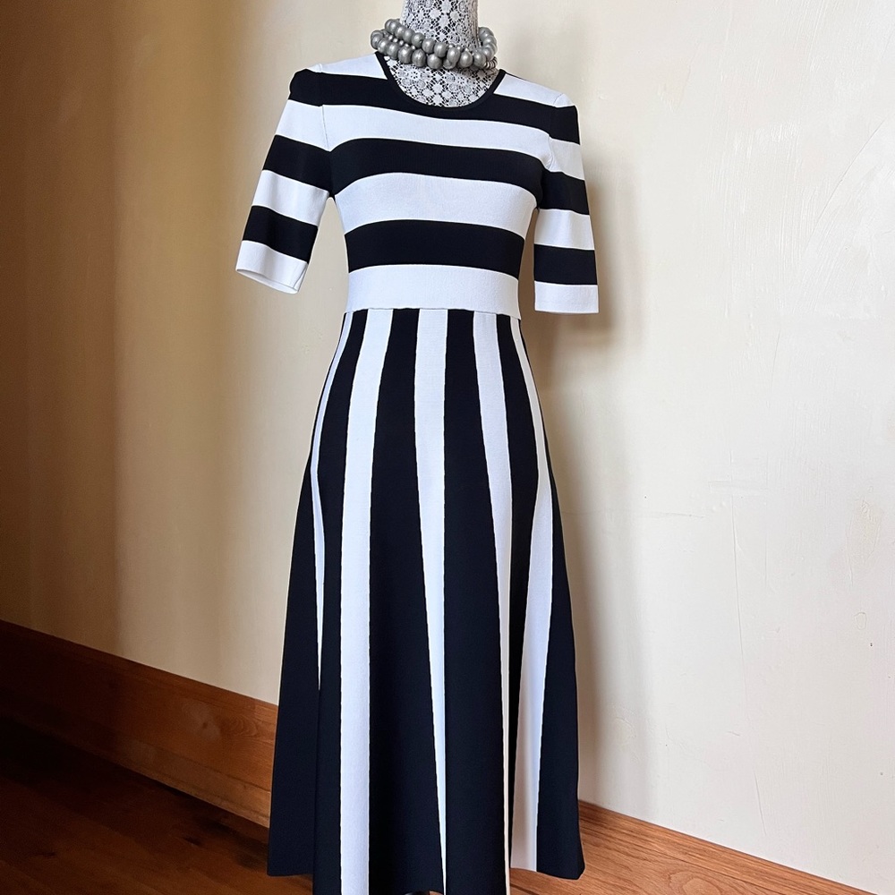 Black and white bold stripe dress from Anthropologie.  Size S.  New with tag